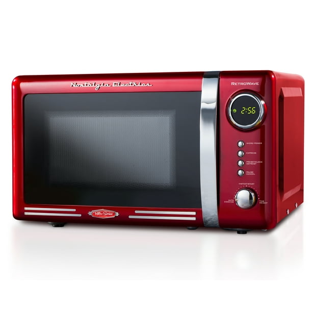 Nostalgia 0.7 Cu. ft. 700Watt Countertop Microwave Oven, Retro Red