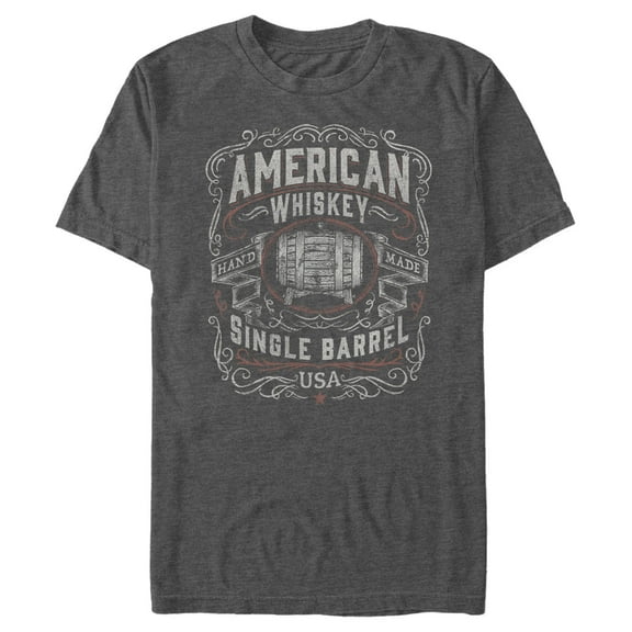 Men's Lost Gods American Whiskey Single Barrel Graphic Tee Charcoal Heather X Large