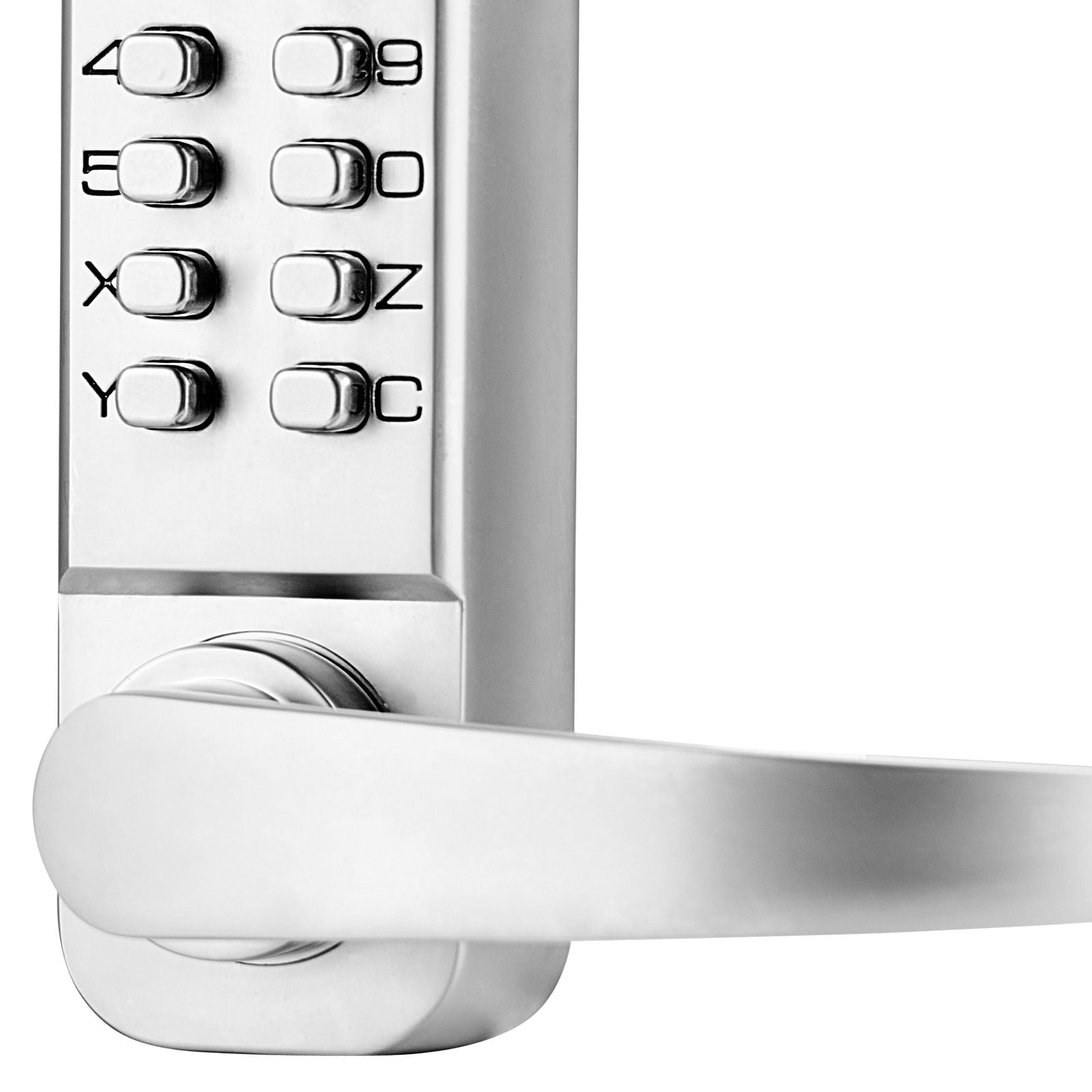 Mechanical Combination Door Lock Gen2 Adjustable Handles Surface Mount 1.4-2.5 Inch Door Compatibility Zinc Alloy No Batteries Gate Garden Garage