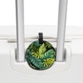 thumbnail image 3 of Tropical Jungle Palm Leaves 2pcs PU Leather Round Bag Tags with Privacy Cover and Name ID Tag - Suitcase Tags for Travel Luggage, Handbags, Backpacks, School Bags, 3 of 6