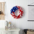 thumbnail image 5 of Nearly Natural 24in. Patriotic Red, White and Blue Americana Wreath with 35 Warm LED Lights, 5 of 5