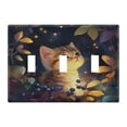 thumbnail image 2 of Switch Panel 4.48x6.37In Switch Plate Wall Panel Living Room Kitchen Bedroom Study Switch Panel Stylish Decoration Yellow Cute Cat, 2 of 8