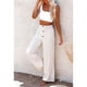 thumbnail image 1 of Pantalones De Pierna Ancha Con Ribete De Botones,Pantalones De Pierna Ancha Para Mujer Pantalones De Pierna Ancha Largos Sueltos Pantalones Casuales De Cintura Elástica Con Ribete De Botones Creados Magistralmente, 1 of 6
