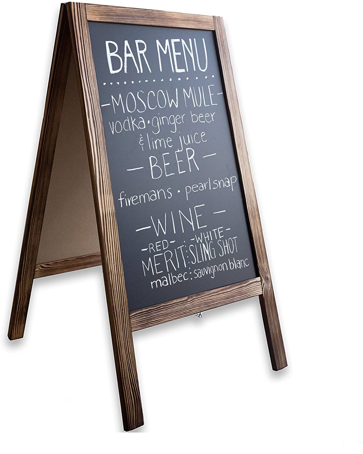 Rustic Chalkboard Sign Floor Stand for Displaying Menu & Events