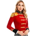 thumbnail image 2 of iefiel Veste à Franges pour Femmes Cirque Ringmaster Velours Victorien Manteau de Fête Rouge TTG, 2 of 8
