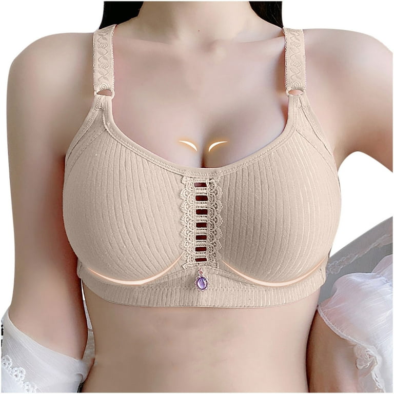 Lopecy-Sta Women's Thin Large Size Breathable Gathered Underwear Women's  Non-steel Bra Daily Bra Sales Clearance Bras for Women Push Up Bras for  Women Black 