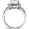 thumbnail image 2 of Sterling Silver Rhodium-Plated Halo 8mm Center Cz Ring (Size 6) Made In China qr6948-6, 2 of 5