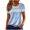 Light Blue 01, variant on Karymi Going Out Tops for Women Striped Short Sleeve T‑Shirt, Crisscross Cutout V‑Neck Casual Tee Top, Hollow‑Out Neckline Casual Basic Top, Versatile for Daily Outings Going Out Tops