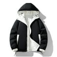 thumbnail image 7 of Christmas Clearance Ofreoo Men's Stitching Drawstring Hooded Slim Fashion Jacket Coat Outwear, 7 of 7