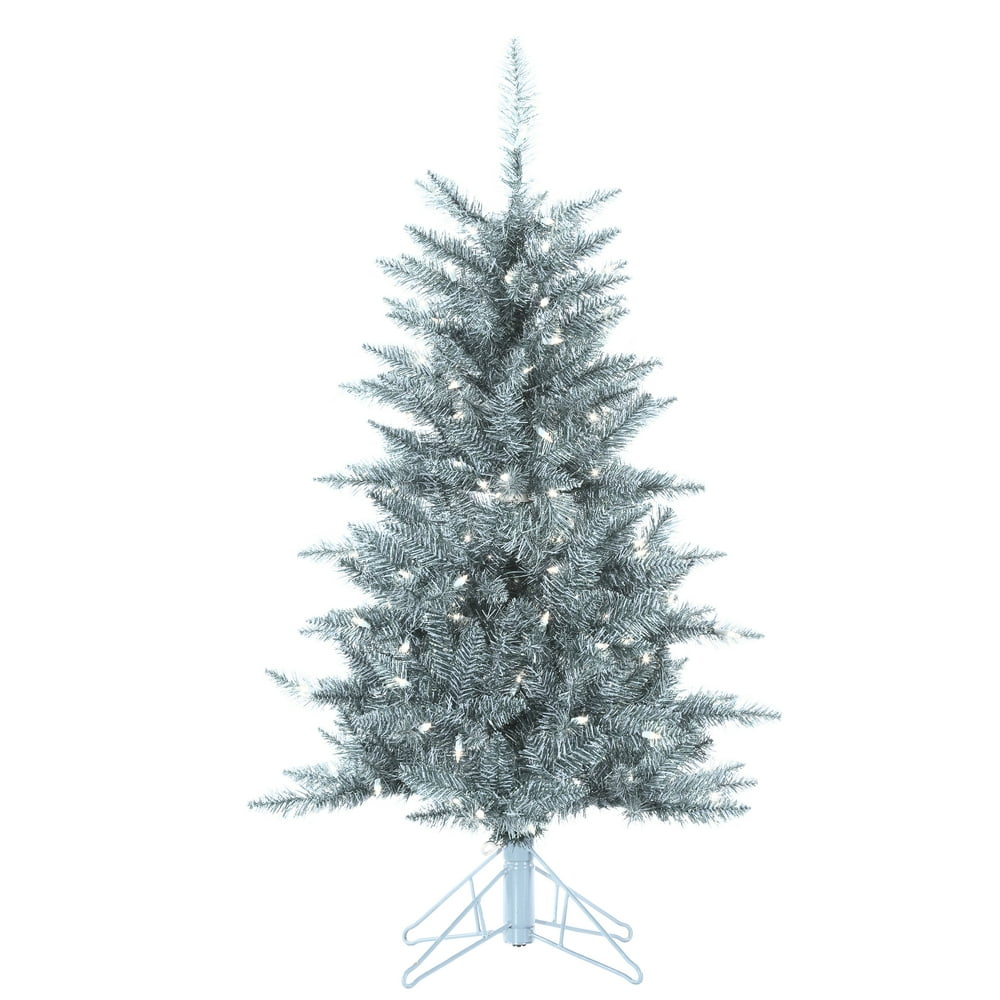 Sterling 4Ft Silver Tuscany Tinsel Tree with 150 Clear Lights Walmart