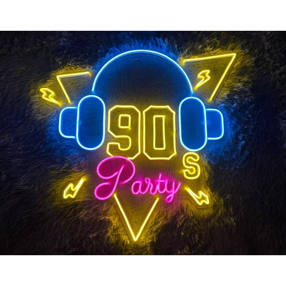 Handmadetneonsign 90's Party Led Sign, Back To The 90's Neon Sign, Wall Decor, 90's Party Led Light