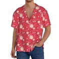 thumbnail image 1 of Fotbe Hello Summer Flamingo Camisa Estampada de Manga Corta para Hombre, Casual de Verano, Estilo Playero, Sin Arrugas-Large, 1 of 5