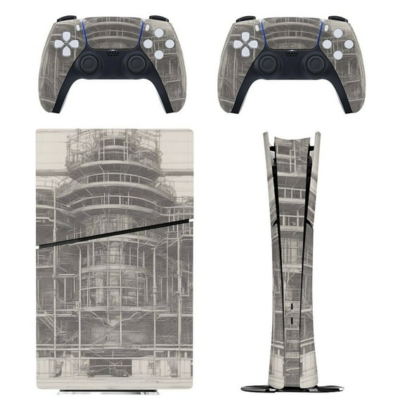 Skin Sticker for PS5 Slim Standard PS5 Pro Disc Digital Edition Console and Controllers Decals for Playstation 5 (Vessel Structure,PS5 Slim Disc Edition)