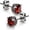 Crown:Red, variant on Retro Dark Shadow Stud Earrings, Hypoallergenic Stainless Steel Cubic Zirconia Earrings