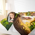 thumbnail image 3 of Manfei Corgi Dog Corgi Twin Comforter Sets, Neon Doodle Bedding Set, Green Gold, Polkadot Reversible, 2pcs, 1 Comforter and 1 Pillowcase, 3 of 7