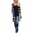 thumbnail image 2 of LACOZY Womens Open Front Cardigan Buffalo Plaid Shirt Large Size Red, 2 of 5