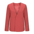 thumbnail image 4 of fall jackets for women 2025,Watermelon Red Women's Casual Stretchy Knit Blazer,Lightweight Slim Fit Jackets Long Sleeve Business Suit, 4 of 6