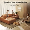 thumbnail image 6 of PATBRELA Sectional Sofa, 101" L-Shaped Deep Seat Cloud Couch, Modular Sofa with Back Cushion for Living Room Bedroom, PU Leather, No Assembly Required, Brown (Left Facing Chaise), 6 of 11