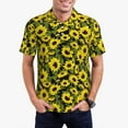 thumbnail image 2 of Balery Sunflowers In Vintage Printed Men’s Short Sleeve Polo Shirt, Midweight Men's Shirt,Golf Polo shirts -3X-Large, 2 of 8