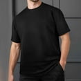 thumbnail image 2 of XIAOCHA Men's Ribbed T-Shirt Loose Fit Short-Sleeve Round-Neck Top Stretch Soft Cozy Casual Tees, 2 of 6