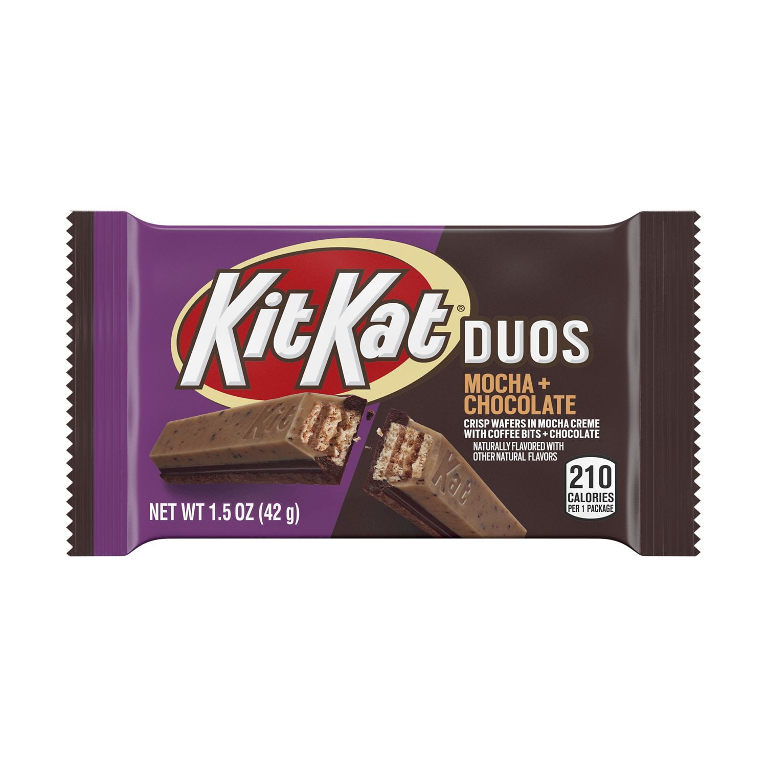 KITKAT KIT KAT®, DUOS Mocha Flavored Creme, Chocolate and Coffee Bits Wafer Candy, 1.5 oz, Bar