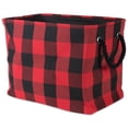 thumbnail image 1 of Papelera DII Poliéster Buffalo Check Rojo / Negro Rectángulo Mediano Design Imports CAMZ10461, 1 of 2