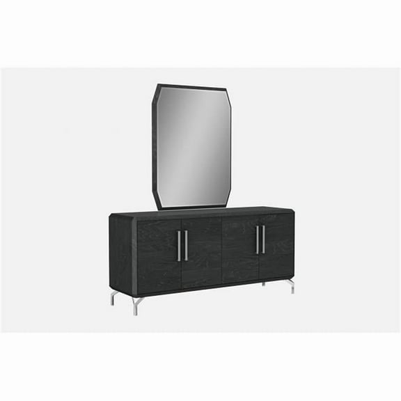 Gray Velvet Buffet, 71 x 20 x 32 in.