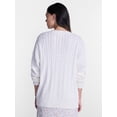 thumbnail image 3 of No Boundaries Cable Knit Grandpa Cardigan, Women's and Women's Plus XXS-4X, 3 of 5