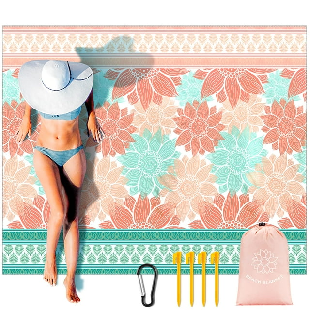 Manta de playa HIHOHO impermeable a prueba de arena 200 x 211 cm XL