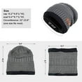 thumbnail image 2 of Morttic Fashion Hat Men Warm Beanie Winter Thicken Hat And Scarf Two-Piece Knit Windproof Cap, 2 of 3