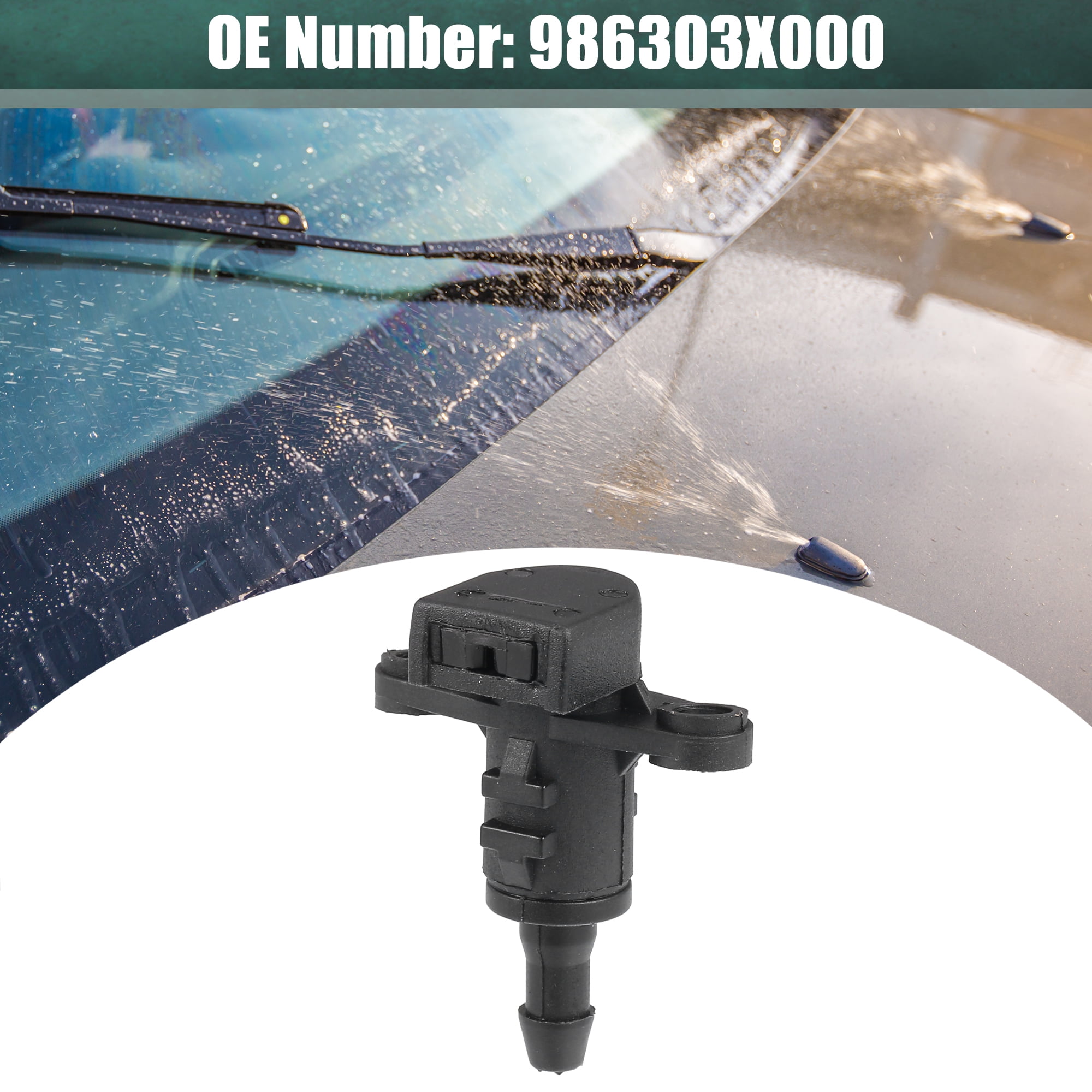 Unique Bargains Windshield Wiper Washer Nozzle Fit for Kia Forte 2014-2018