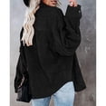 thumbnail image 4 of Camisa de pana con botones, chaqueta de pana con solapa de manga larga, blusas informales holgadas de gran tamaño, chaqueta para primavera y otoño, negro L, 4 of 6
