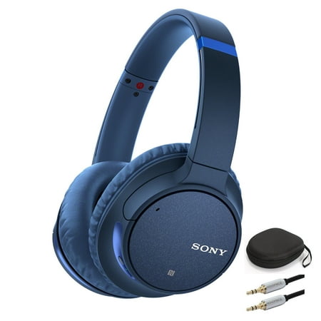 Logitech Sony Headphone - Sony WH-CH700N Wireless Noise Canceling Headphones (Blue) with Case and Cable