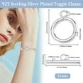 thumbnail image 2 of 15Pcs Toggle Clasps 925 Sterling Silver Plated T-bar Closure Round Claps Jewelry Findings with Storage Box, 2 of 6