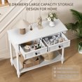 thumbnail image 3 of OUDOSPRS Traditional Console Table, Narrow Entryway Table, Features Two Drawers and Bottom Shelf, Wood Accent Sofa Table for Living Room, Entrance, Hallway, Couch(Ivory White), 3 of 9