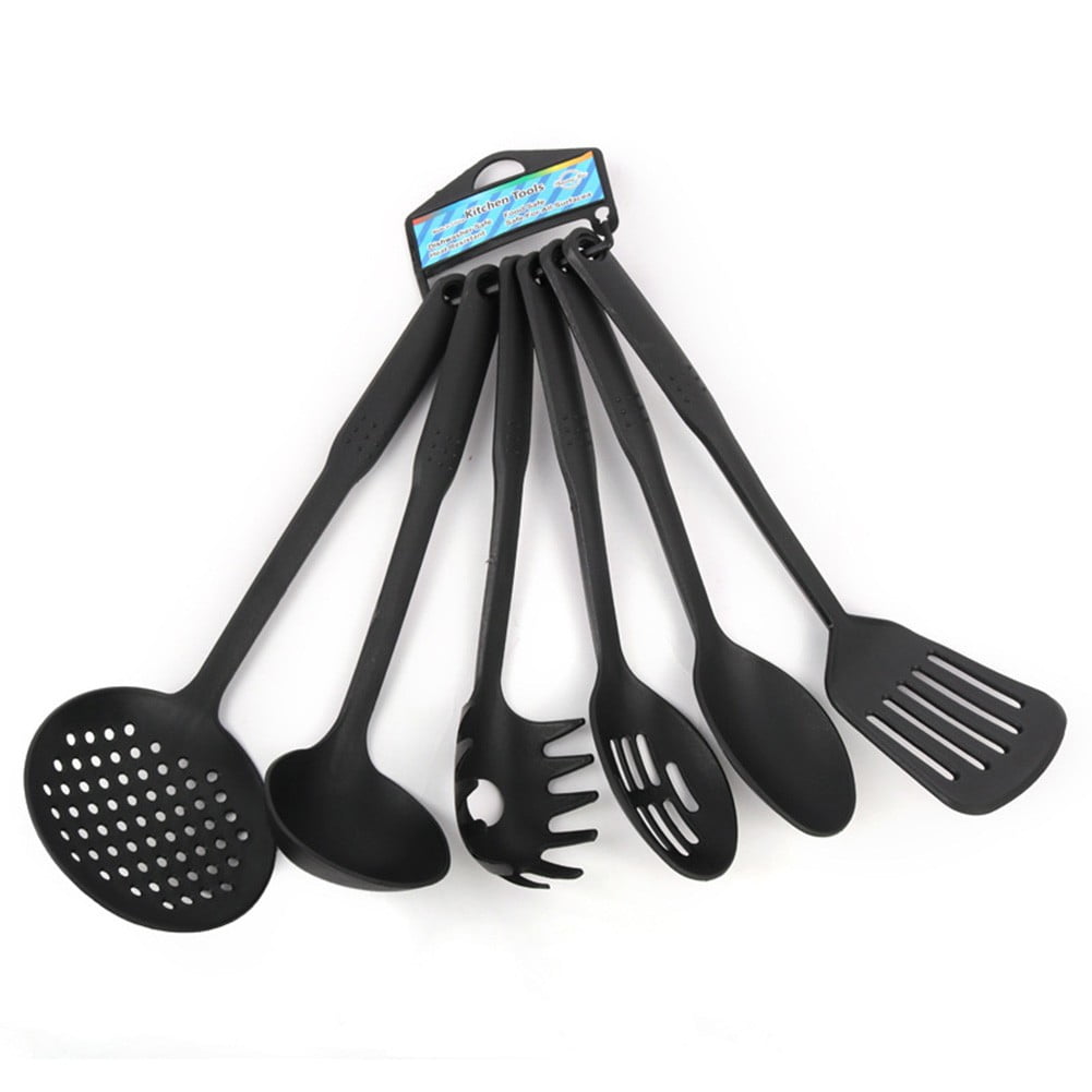 Black Silicone Cooking Utensils Set Kitchenware Non-Stick Handle Kitchen  Cooker Heat Resistant Stainless Steel Kitchen Tools - AliExpress