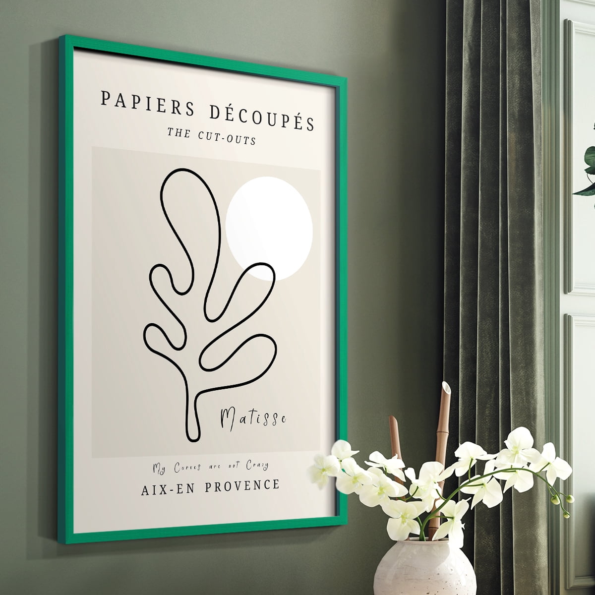 Matisse CCCLXXIV in Green Solid Wood 11 x 14 Framed Print