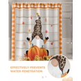 thumbnail image 6 of Fall Shower Curtain Pumpkin Gnome Bathroom Curtains with Hooks, Waterproof Fabric Orange Maple Leaves Plaid Wood Thanksgiving Bath Shower Curtains Set for Bathroom Bathtubs Decor 72x84 Inch, 6 of 7