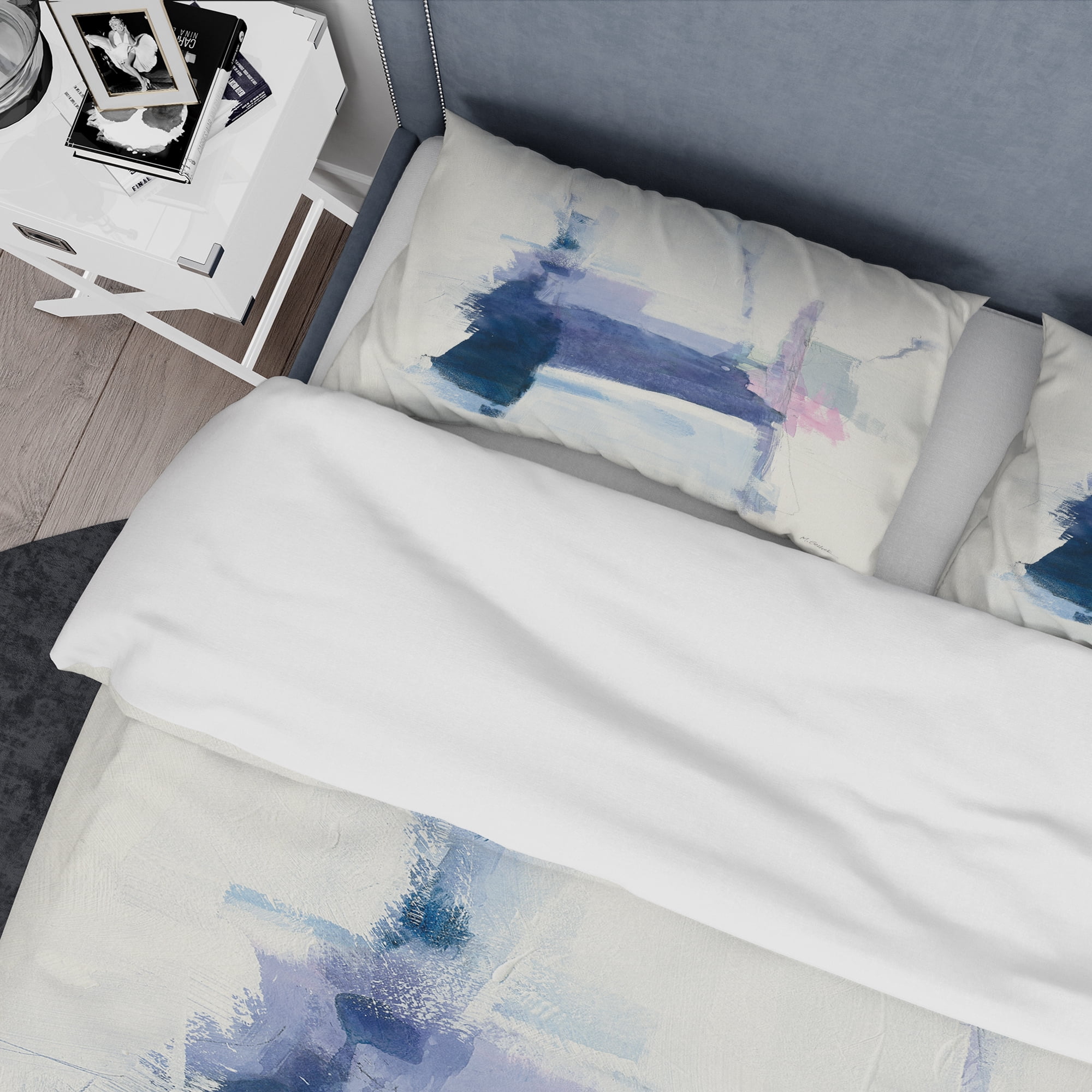 Designart 'Blue Interlude' Geometric Duvet Cover Set
