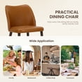 thumbnail image 6 of EOP Upholstered Dining Chairs Set of 2, Mid Century Modern Dining Room Chairs, Leather Farmhouse Dining Side Chairs with Wood Legs, Armless Kitchen Chairs with Wingback, Light Brown, 6 of 7