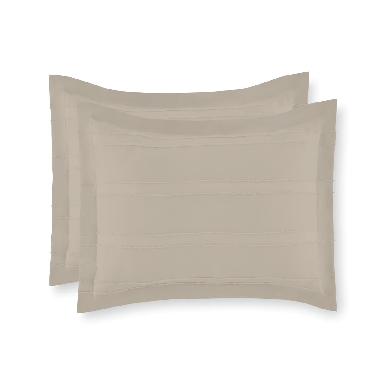 Mainstays 11-Piece Bed in a Bag Comforter Set with Sheets and Bedskirt, Tan Textured Stripe, Full