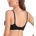 thumbnail image 2 of Exerin Women's Lace Unlined Underwire Sheer Demi Balconette Bra(34C,Black), 2 of 6