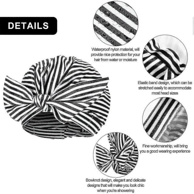 Luxury Shower Cap For Women, Waterproof Bowknot Bathing Caps, Reusable Shower Gift