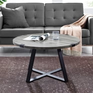 The Urban Port Coffee Table In Round Shape With Distressed Finish ...