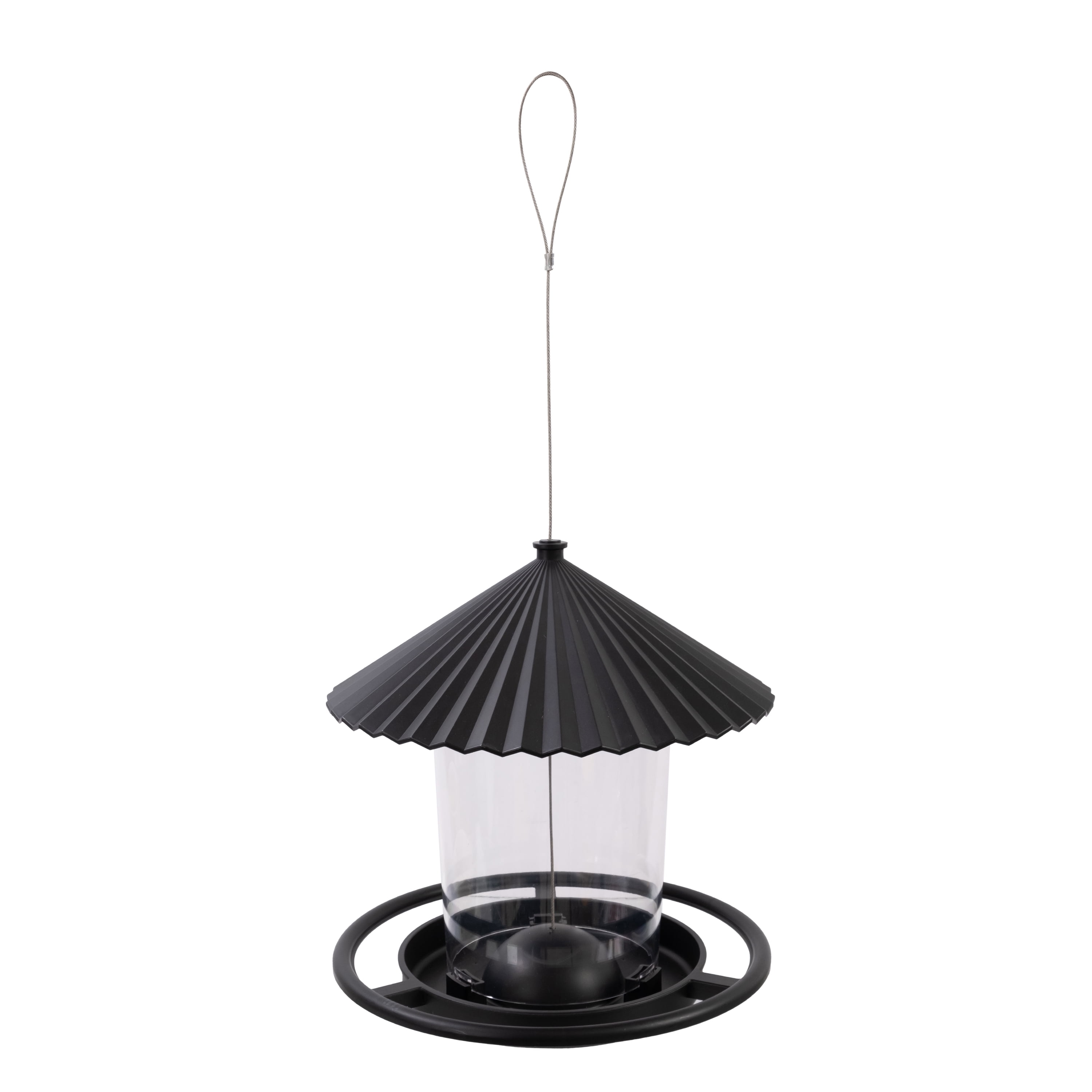 Vibrant Life Hanging Hopper Bird Feeder, Black, 5 lb Capacity