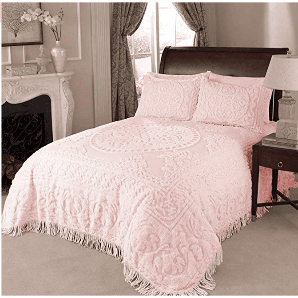 Beatrice Home Fashions Medallion Chenille Bedspread Queen