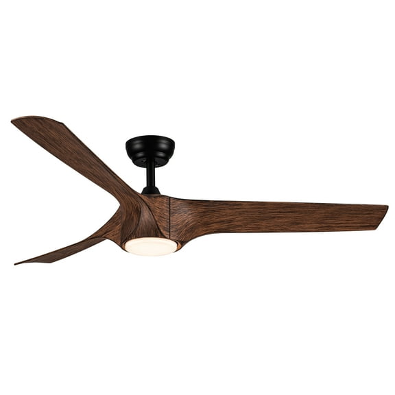 PUDO 56 in. Integrated LED Indoor Brown Ceiling Fan Lighting with Remote