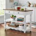 thumbnail image 2 of The Pioneer Woman Kitchen Islands with Storage Shelves, Solid Wood White, 47.50 in, 2 of 10