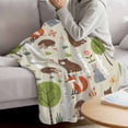 thumbnail image 3 of Brown Bears Blanket Soft Cozy Warm Throw Blanket for Couch, Plush Fuzzy Flannel Fleece Blankets for Sofa, Cartoon Cute Animals Foxes Hedgehogs Forest Bed Blankets Lightweight Gifts for Women, 50"x80", 3 of 9