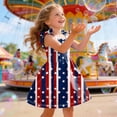 thumbnail image 5 of Xudanell Toddler Girls Dress 4th of July Straps Dresses American Stars Striped Sundress Independence Day Patriotic Outfits (Red, 4-5 Years), 5 of 6
